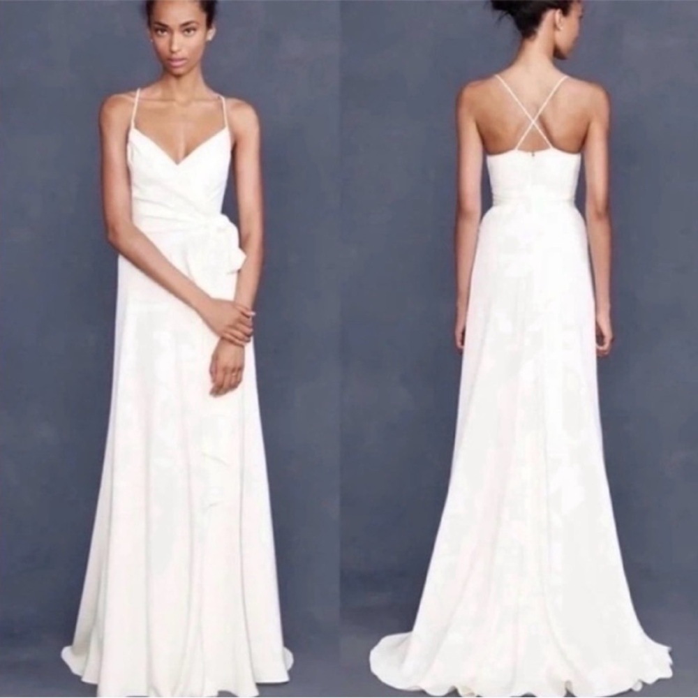 NWT J. Crew Grecian Goddess Dress. Ivory silk. Dreamy, elegant, classic.